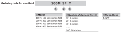 100M12FT AIRTAC MANIFOLD, 4A1 SERIES<BR>12 STATIONS